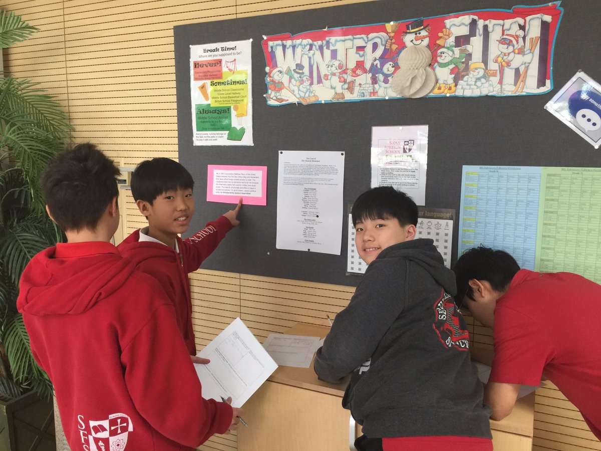 AnneGardon's tweet photo. Our Gr7 Ss r on a note-taking scavenger hunt @SFS4u #collaboration #activelearning #refreshingapproach #MYP πποΈπ€£ https://t.co/kIRaMrTQIq