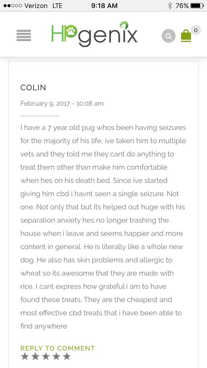 Amazing pet review of Hemp Genix Pet Treats and reduction of seizures. cbdpettreats.us/shop/dog-treat…