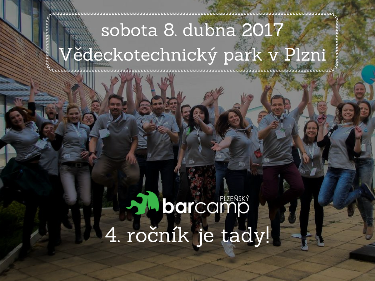 PlzenskyBarcamp's tweet photo. Wohoo! Hlasíme s radostí - 4. ročník - sobota 8. dubna - tradičně ve Vědeckotechnickém parku v Plzni! Těšíme se! >> https://t.co/4yRFj3UHxN https://t.co/FKUOHuMAWP