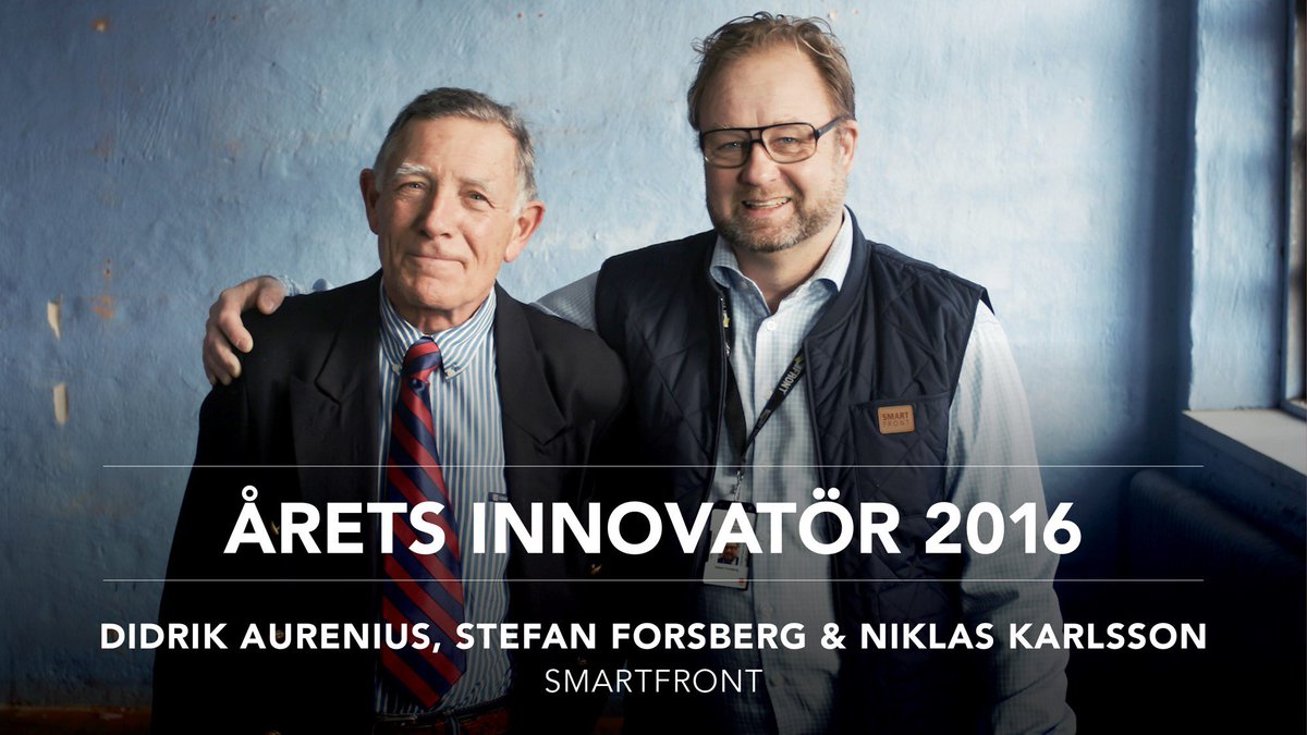 EskilstunaN's tweet photo. Stort grattis Didrik Aurenius, Stefan Forsberg och Niklas Karlsson på Smartfront till priset Årets Innovatör. #EN17 #Smartfront https://t.co/TJWERLkSie
