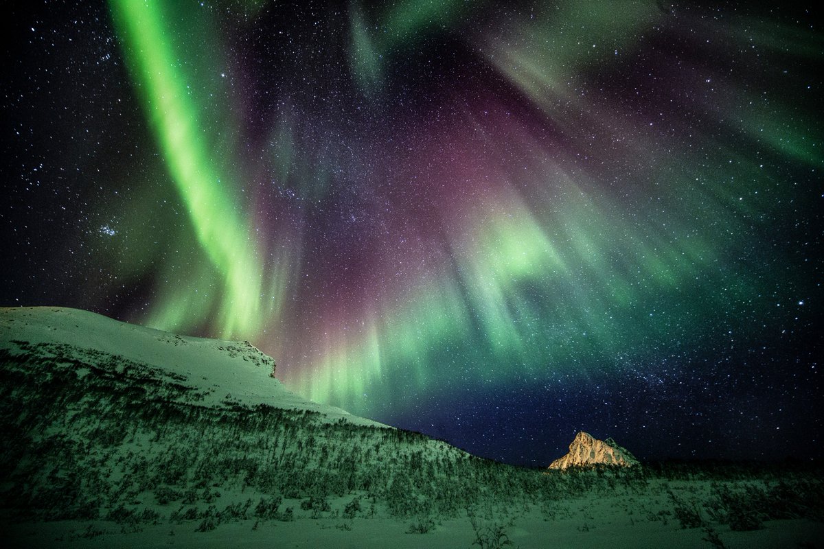 Aurora Borealis, the icy sky at night
