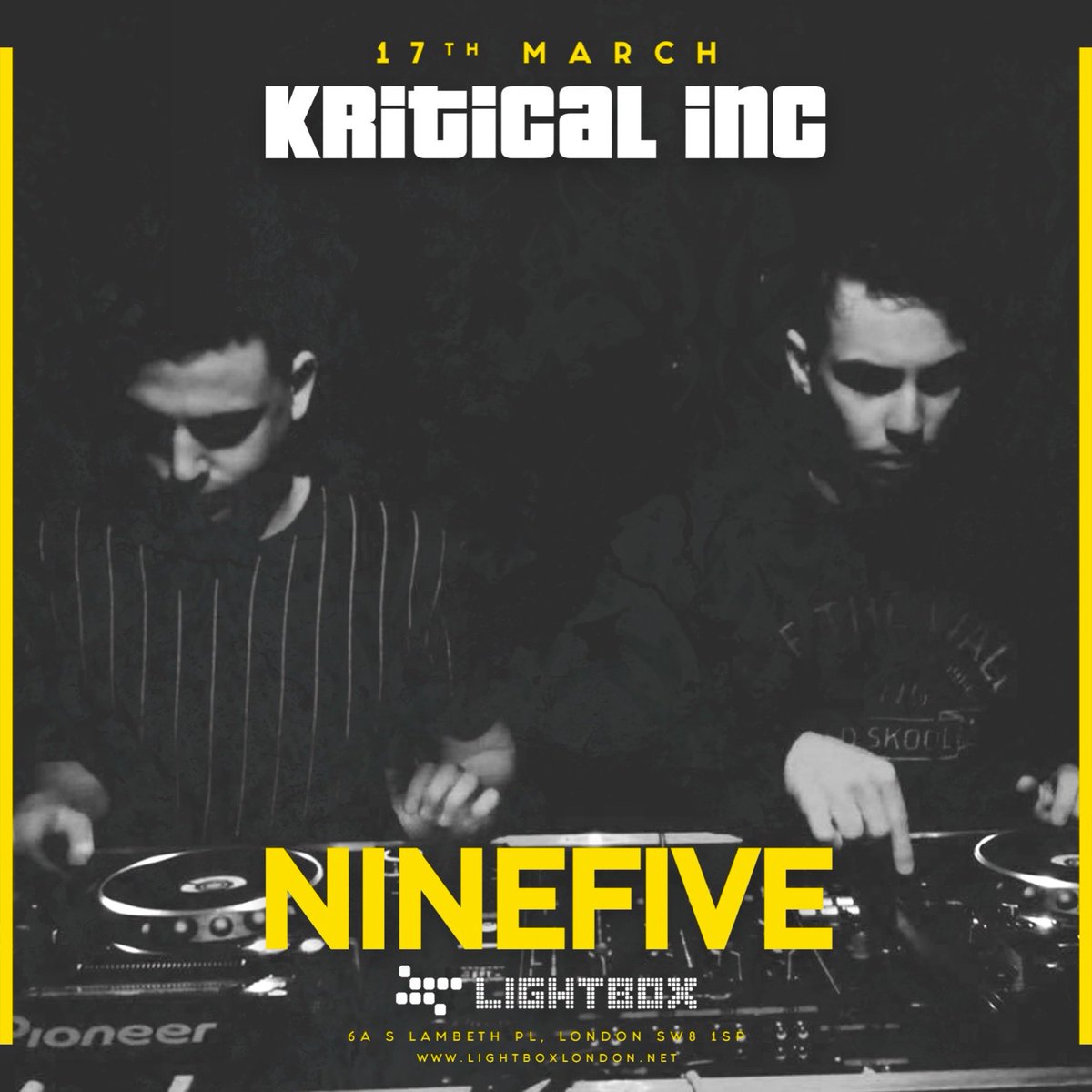 KriticalInc's tweet photo. Joining us March 17th at @lightboxlondon alongside @CJUKOfficial @harryley @atypical_music +more TBA!

Tkts only £5: https://t.co/VMBHnHCn7l https://t.co/B0VIulYlXp