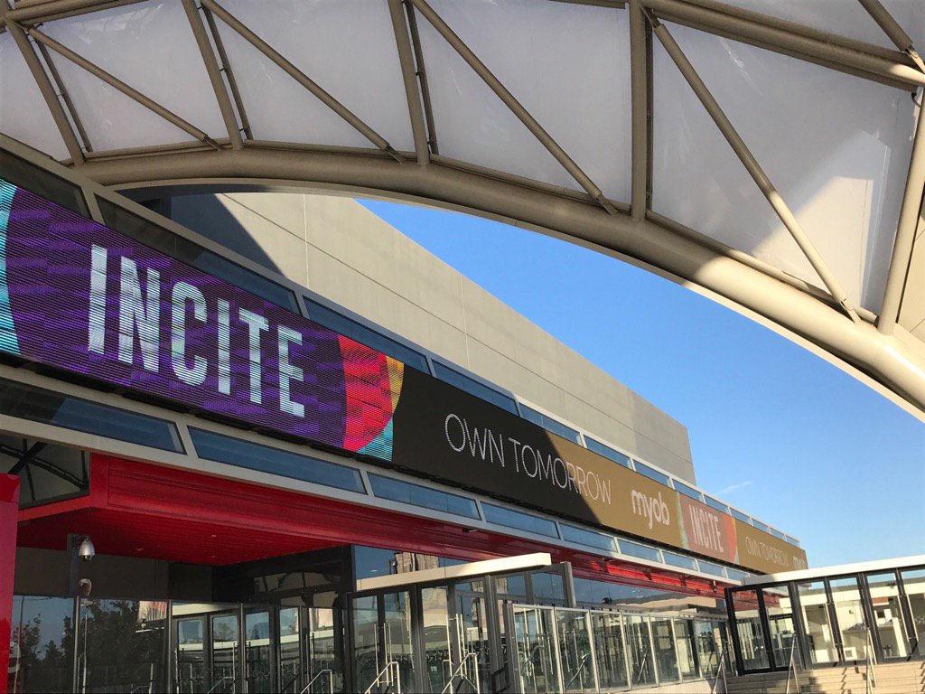 Adelaide entertainment centre all ready for #myobincite today - looking forward to a great day!