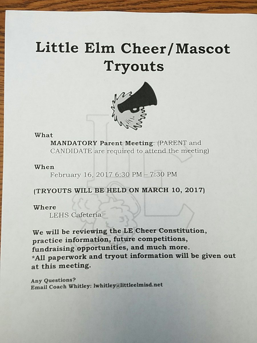 Cheerleader/Mascot Tryouts coming soon!