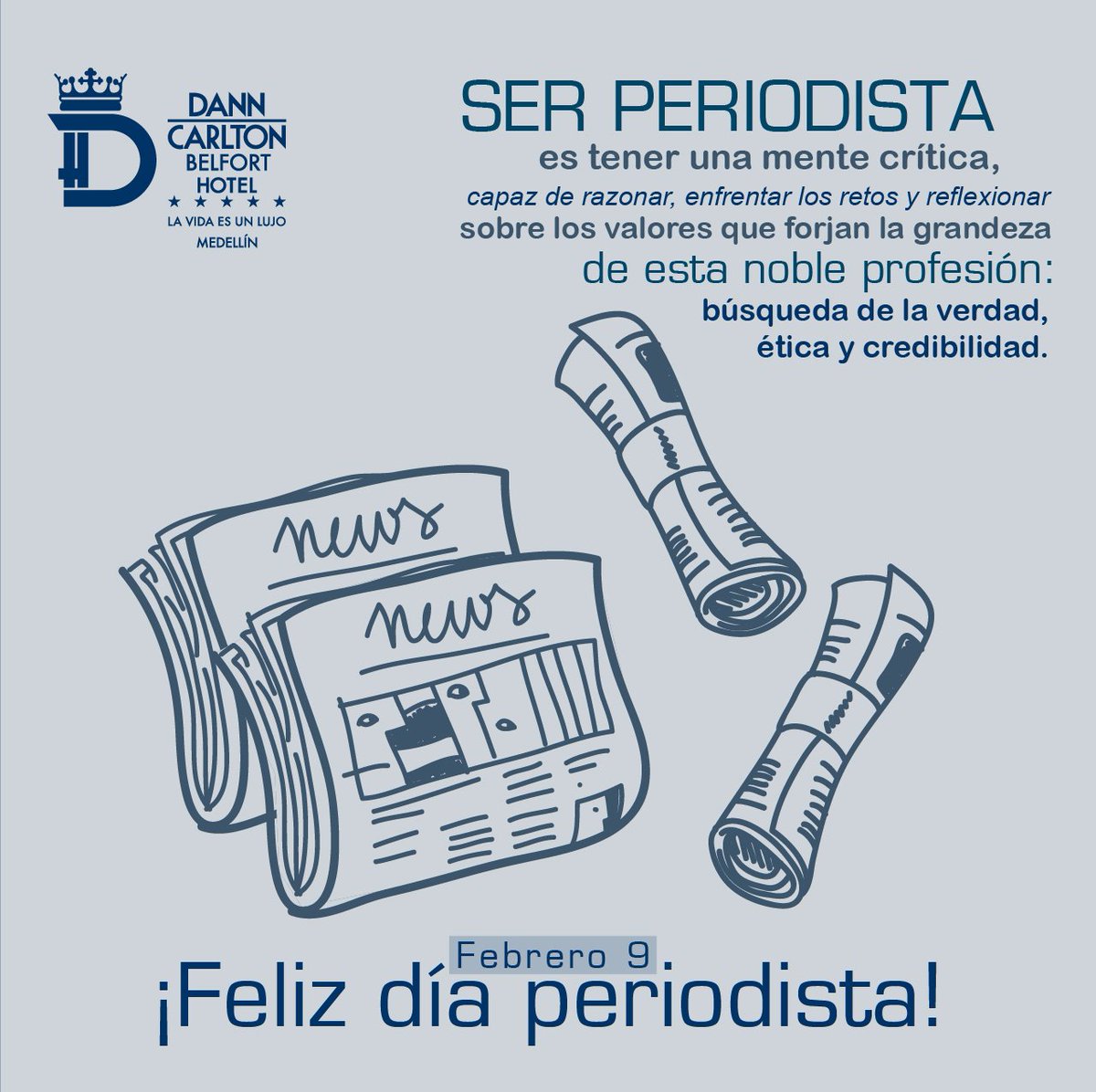 ¡Feliz #DiaDelPeriodista les desea el Hotel <a href="/hotelbelfort/">Hotel Belfort</a> !