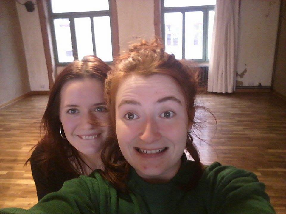 Approaching the end of 1st week creating our new work. Feeling inspired and excited to continue! MAZ even has a directors chair. (Poor POD.)