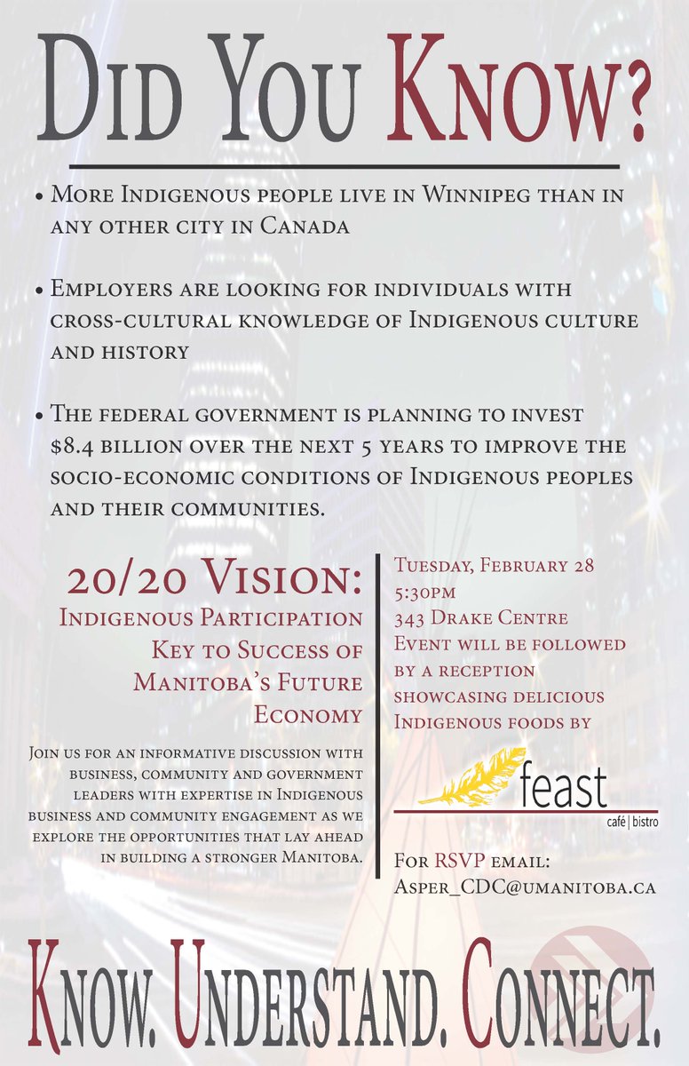 Join us for this excellent event taking place on Feb 28th at <a href="/asperschool/">Asper School of Business</a>. RSVP to asper_cdc@umanitoba.ca #winnipeg