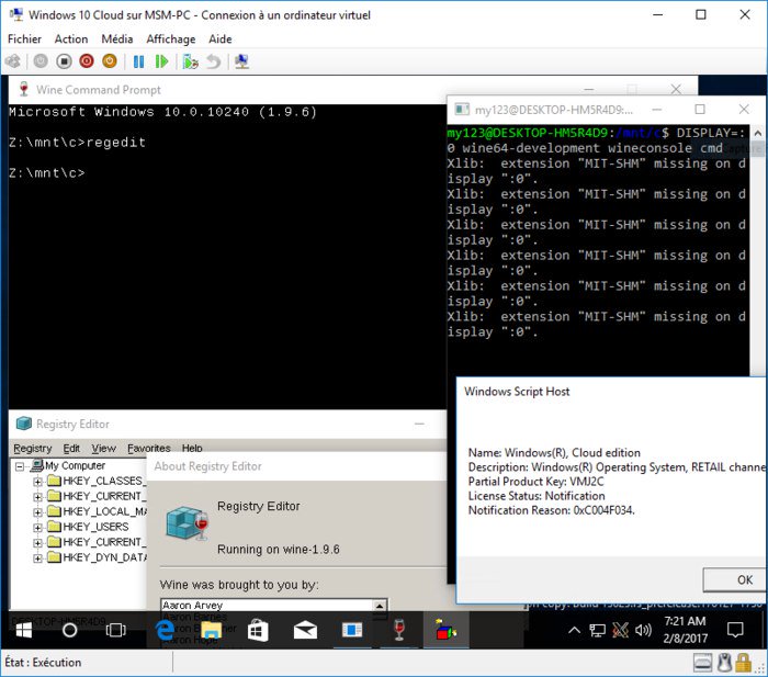 nicknixer's tweet image. Продемонстрирован запуск #wine на #Windows10