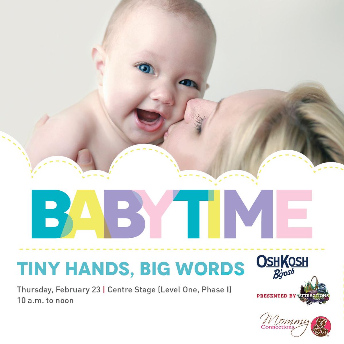 Official_WEM's tweet image. The next @MomConnectYEG_W event will be a baby sign language class on Feb 23, taught by @tinyhandsyeg! #yegbabies #yegkids
