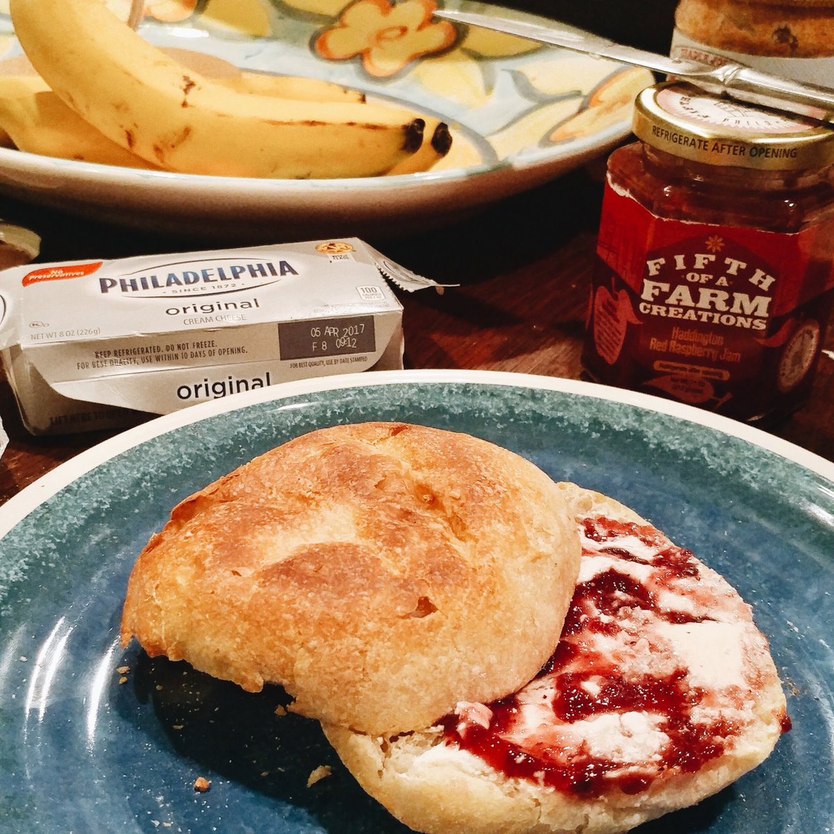 phillybreadco's tweet photo. Our snow day snack: Philly Muffin with @5thFarm jam &amp; cream cheese. ❄️☃️ https://t.co/BrtrdfLdcg