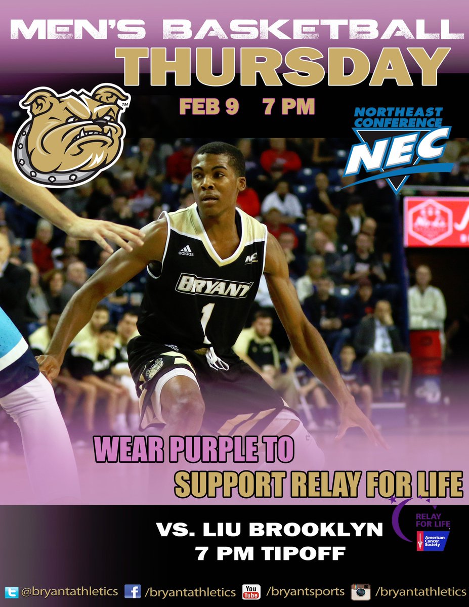Don't forget to wear purple tonight to the basketball game tonight in support of <a href="/Bryant_Relay/">Bryant Relay</a>.  Game time is 7 pm!
