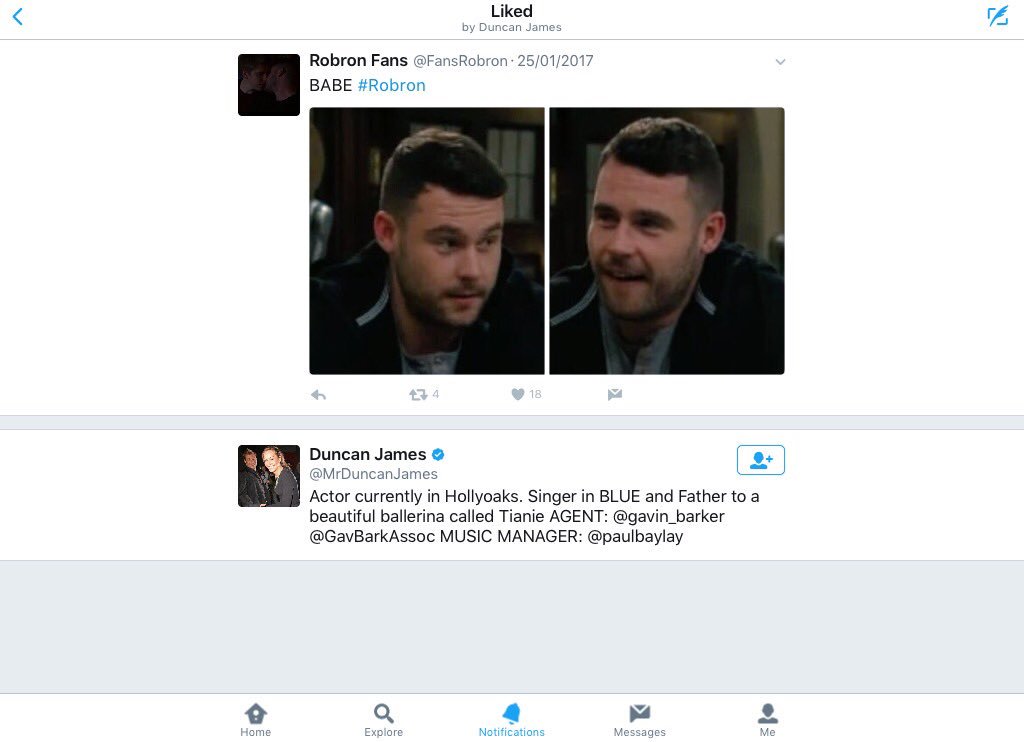 FansRobron's tweet image. OMG!!! SEEMS DUNCAN JAMES IS A BIG DANNY FAN!!! I SEE YOU DUNCAN. I SEE YOU. #Robron #DannyMiller