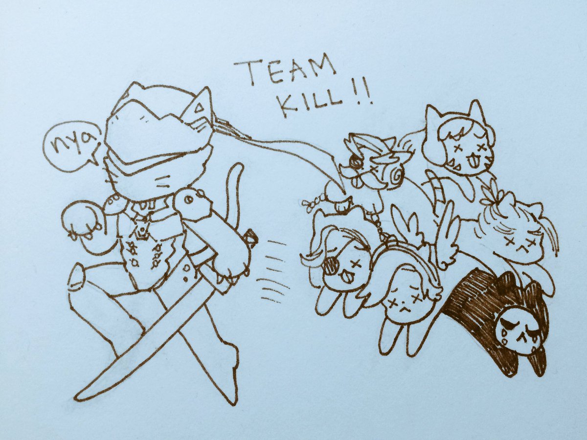 Abiti requested another one: him getting a team kill but also reaper is in the enemy team and they're all cats 