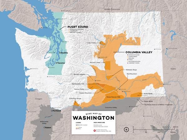 WineFolly's tweet image. This Washington wine map includes the 2 newest AVAs #WAwine bit.ly/2lsMy72