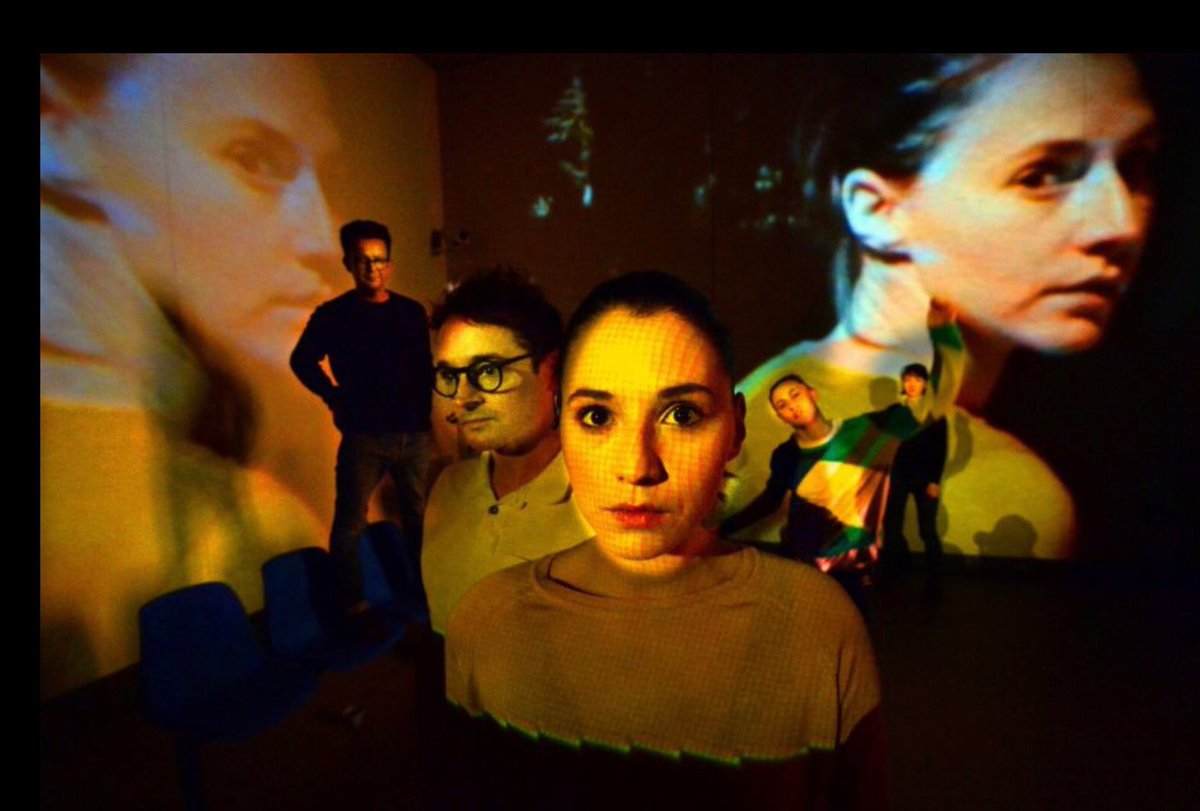 Fab pic by Cyril Byrne <a href="/IrishTimes/">The Irish Times</a> of Enda Walsh and @hughoconor Charlie Murphy Oona Doherty Emma Martin on set of Arlington <a href="/AbbeyTheatre/">Abbey Theatre</a>