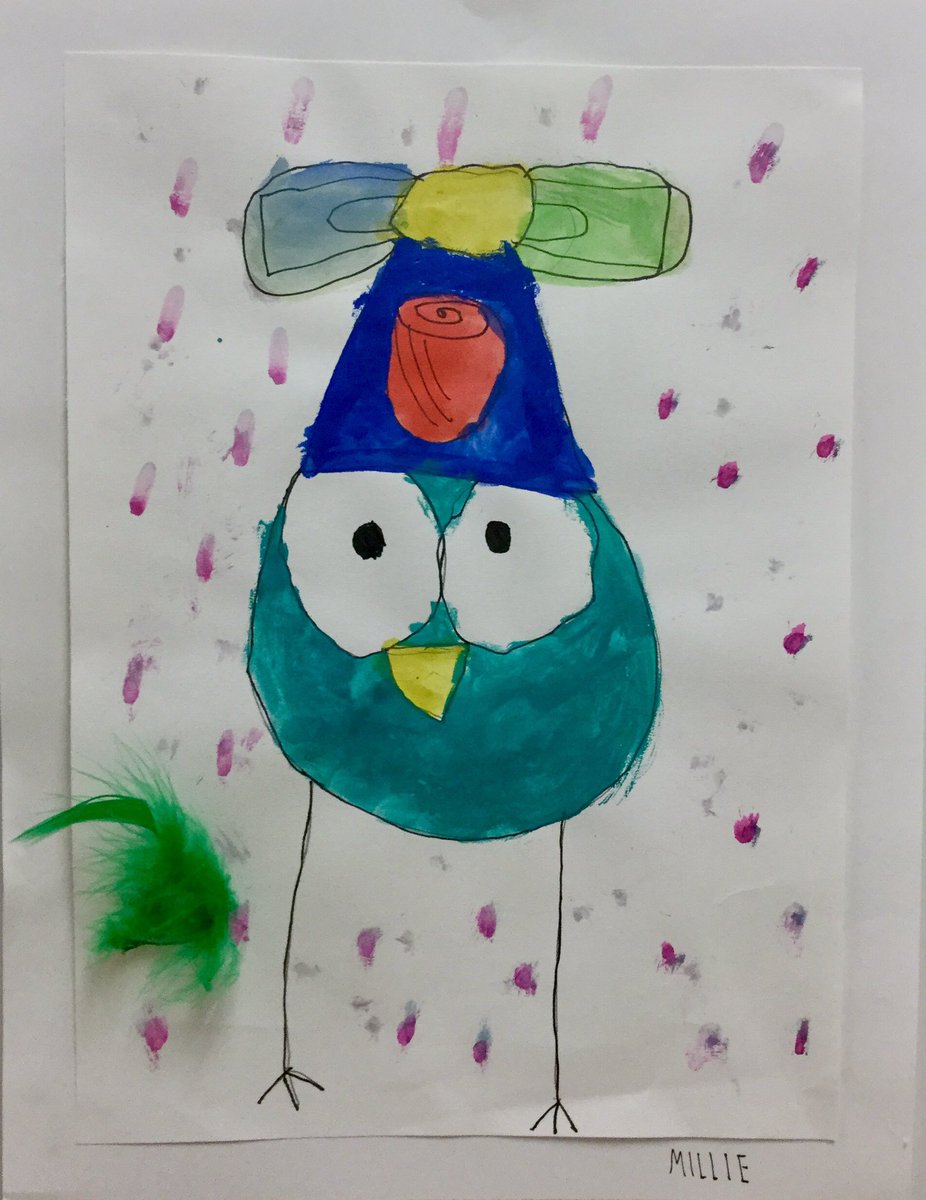 special_k_ray's tweet photo. #1stGrade @TheWestfieldSch likes #funkybirds https://t.co/Zq6rsUmOAv @kimcdaniel #ArtsEd https://t.co/wQVkcK09aV