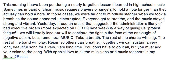 Work, breathe, come back in -- Aimee van Ausdall wrote these words, and I love them. Thank you, Aimee! -- <a href="/avanaus/">Aimee Van Ausdall</a>? #resist