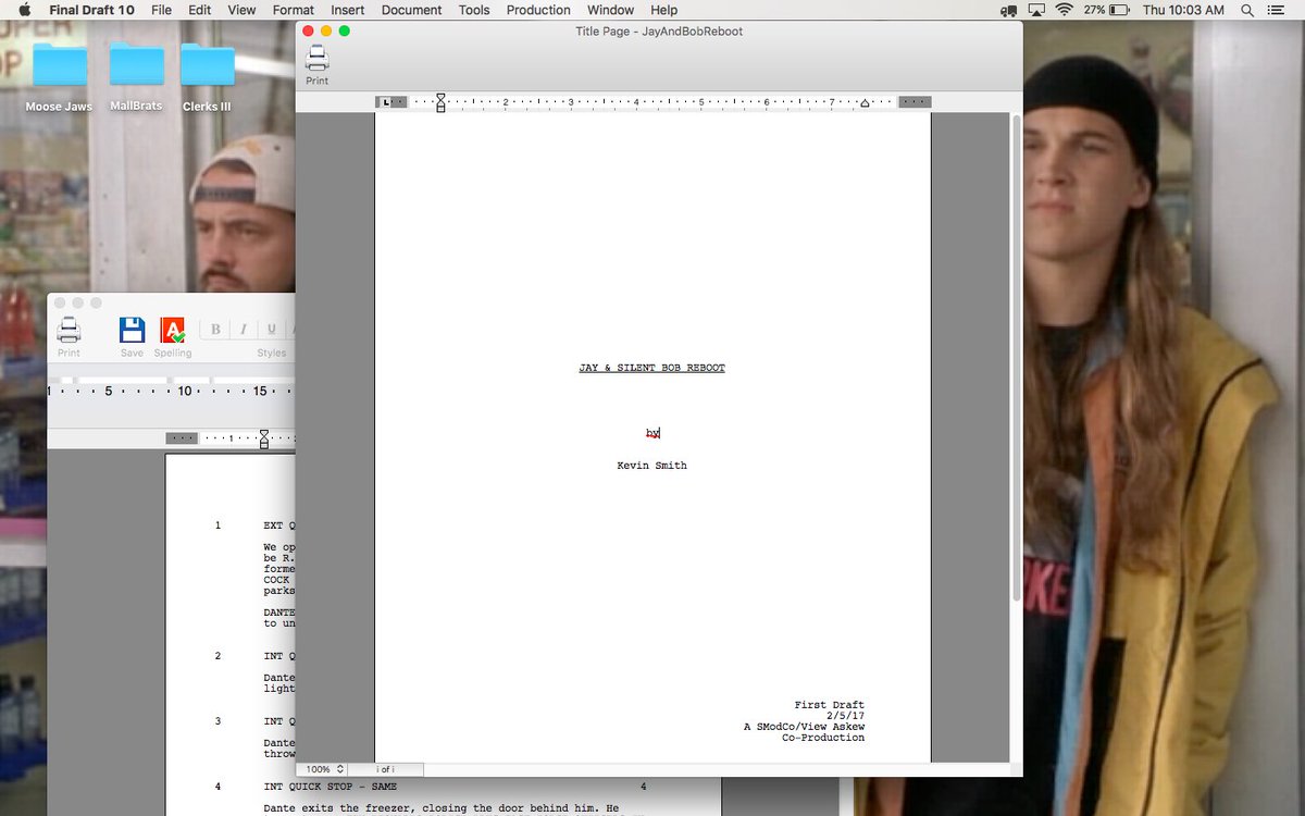 ThatKevinSmith's tweet image. My next flick will star @JayMewes and is entitled JAY AND SILENT BOB REBOOT. All info thus far is here: instagram.com/p/BQToHbElEhV/