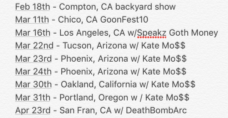 UPCOMING WAR OF ICAZA 2017 SHOWS AS OF NOW.