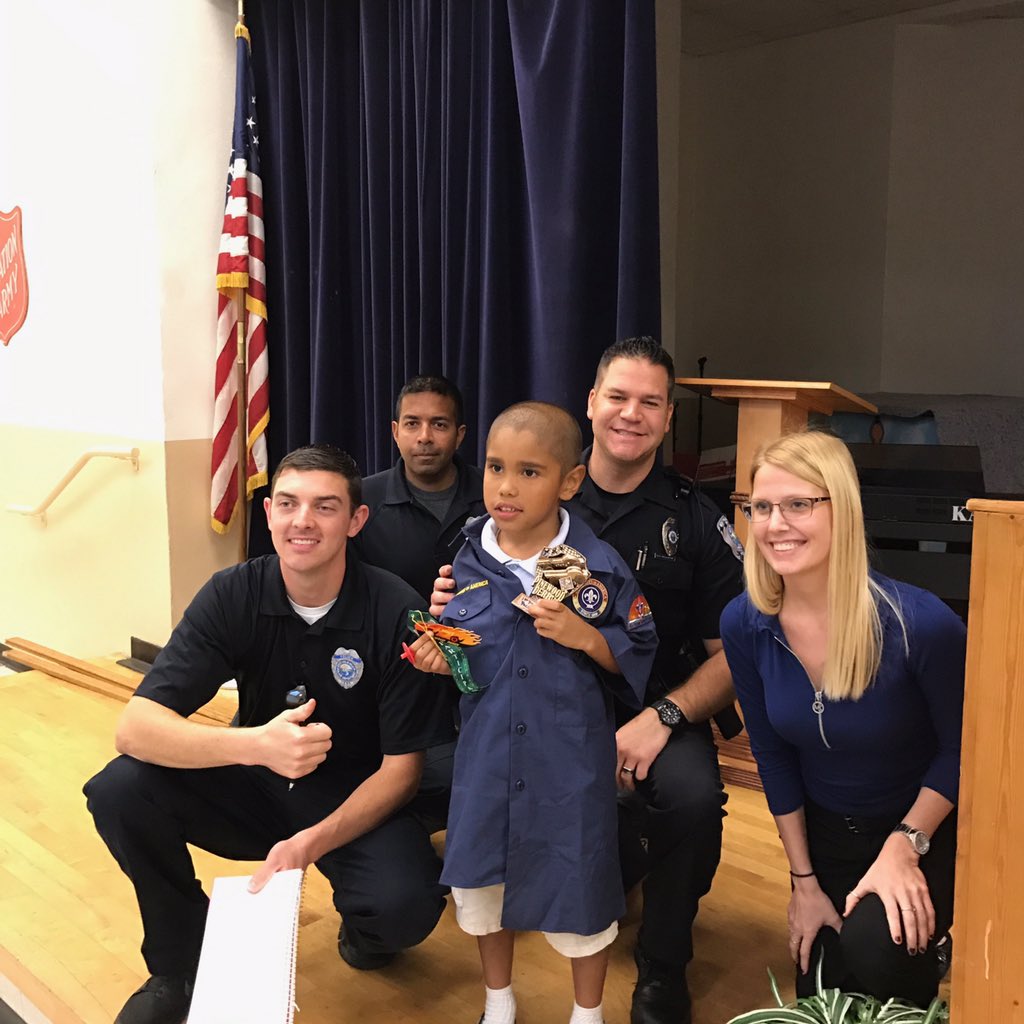 WestPalmPD's tweet photo. The Pinewood Derby was a huge success! Benjamin and his car "the flash" took 1st place! #Pack600 @SalvationArmySW @boyscouts #build #mentor https://t.co/VR4C7bxTai