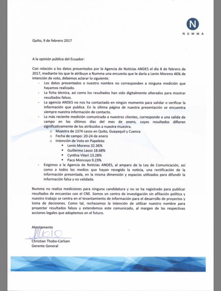 Polificcion's tweet photo. 1: La agencia ANDES publica una encuesta: https://t.co/Iyk7pGJhKL
2: La encuestadora aclara que encuesta es falsa y ha sido alterada: https://t.co/kUECvNCpPv