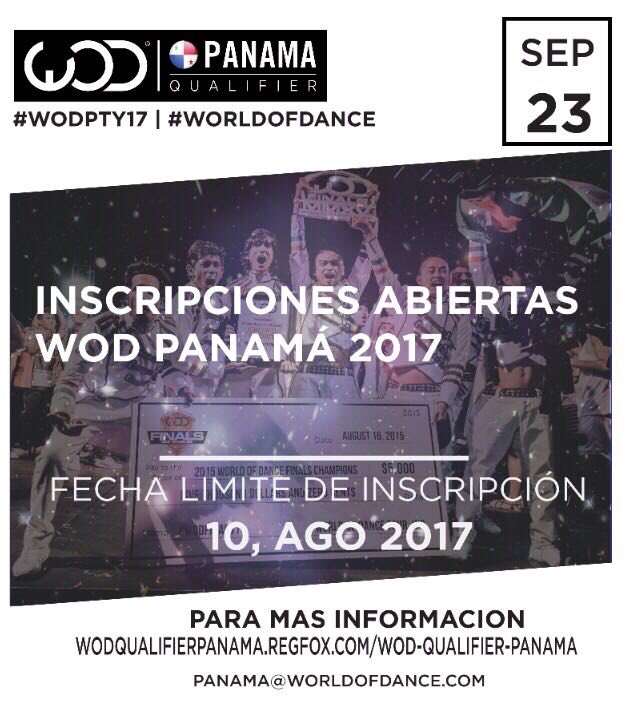 Llega a #Panamá el 
World of Dance Qualifier Panama #2017.
Una competencia de alto reconocimiento mundial.