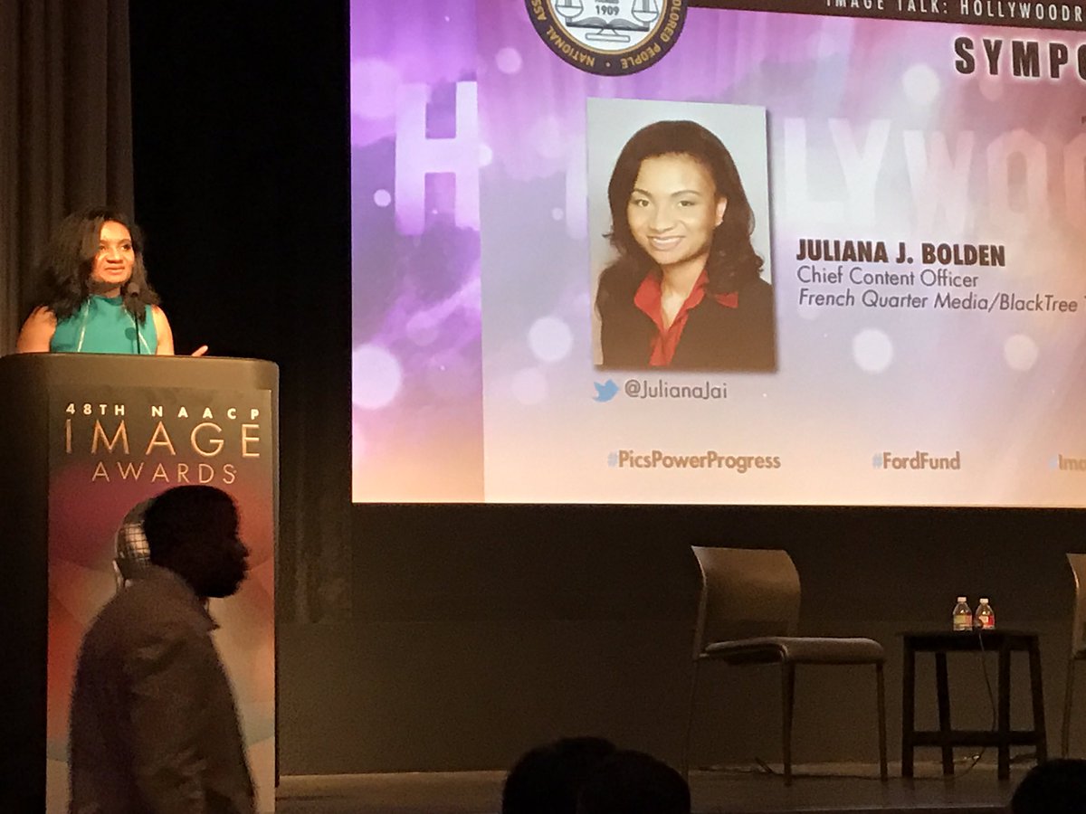 naacpimageaward's tweet photo. .@JulianaJai speaking on building our own rooms and companies to distribute our own content. #ImageAwards #ATT #PicsPowerProgress https://t.co/8UVq29JS36