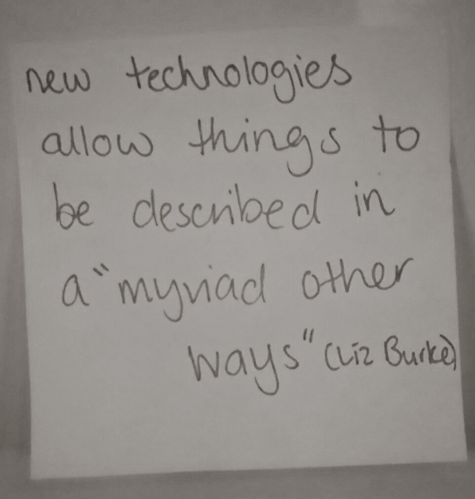 MutinyMedia's tweet image. Liz Burke's comment that new technologies allow things to be described in a "myriad other ways" #Docuverse Symposium 2017 #rmit