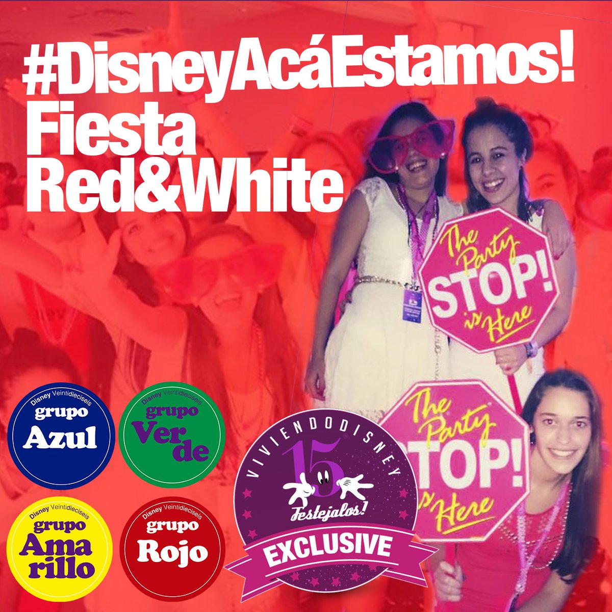 Llega una nueva y divertidísima #NocheExclusiva!!  Hoy disfrutaremos de la Fiesta #RedAndWhite!!  #OneFive