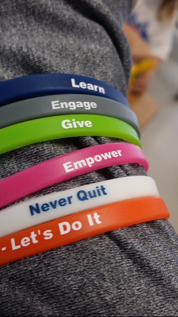 BBESPTO's tweet photo. Every student received a bracelet daily as a reminder to carry out valuable lessons in life. #runwithbbe #neverquit https://t.co/DuZeTH9xWm