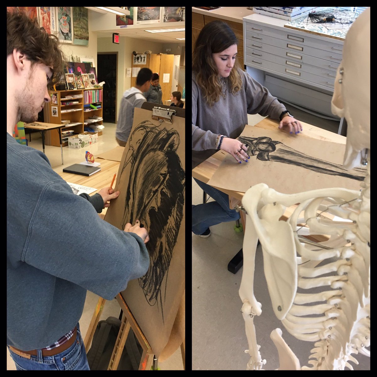 mslandersart's tweet photo. @NAWarriors Art students drawing anatomy from models Thx @DonorsChoose for the grant award @APSFineArts @nahs_faf @12thNAHS https://t.co/f6V13tc2CT