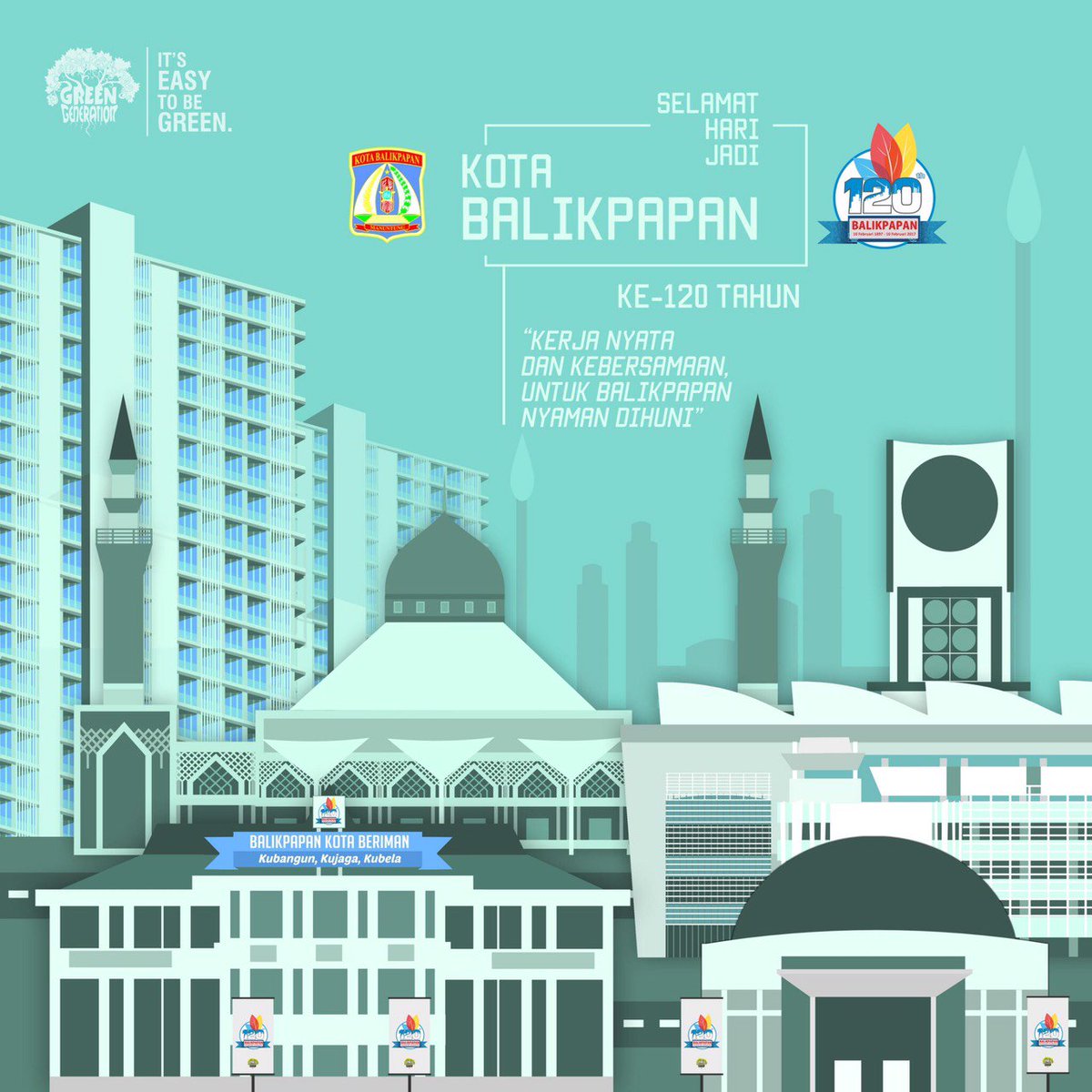 Green Generation Indonesia mengucapkan selamat hari jadi untuk kota balikpapan , semoga balikpapan semakin jaya lagi #BPN120