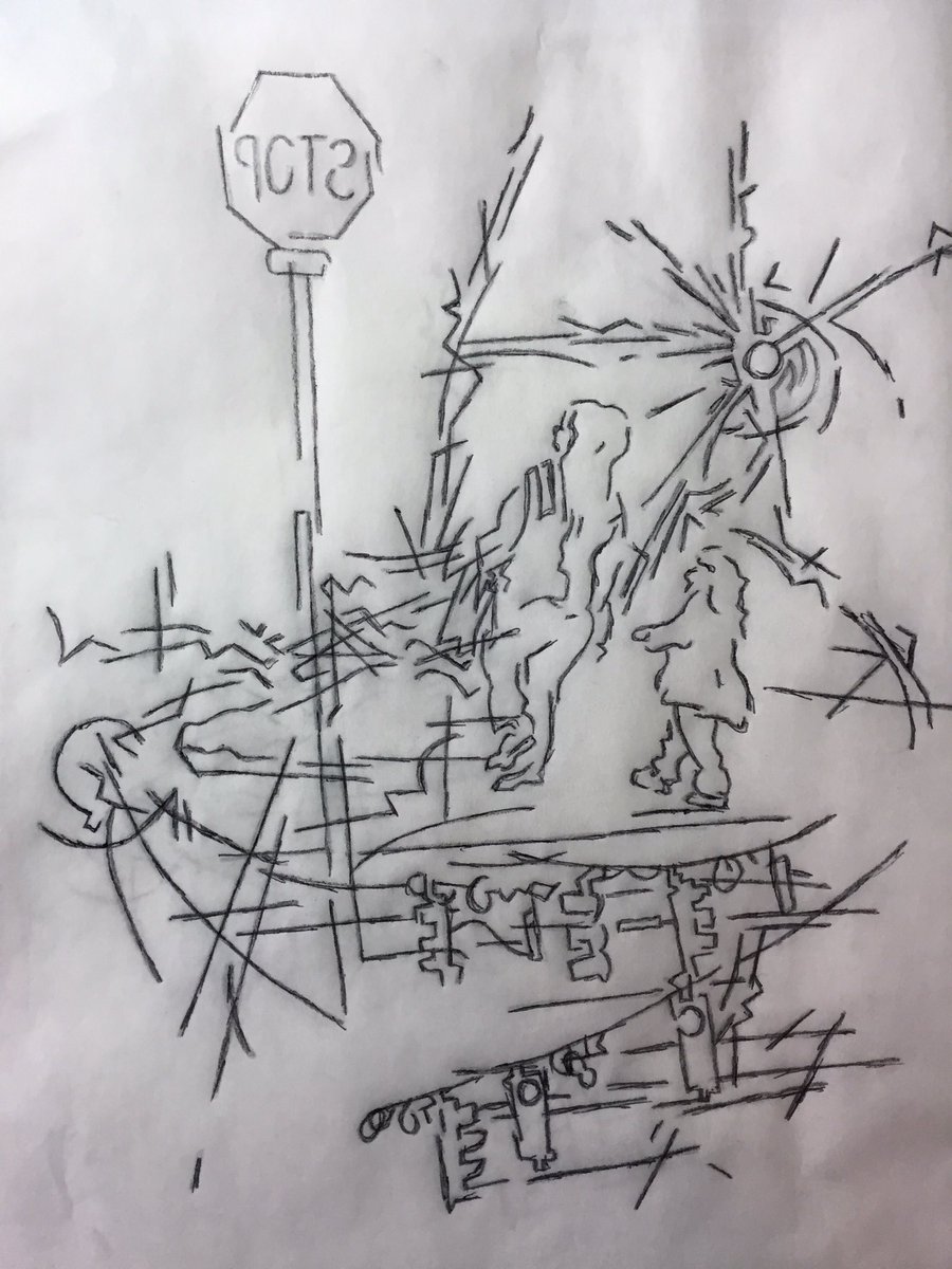 juliacocuzzaart's tweet photo. new piece in prog, take 1 #wip #stop #redlight #readingrailroad #women #citystuff https://t.co/gtmfDqPvU6