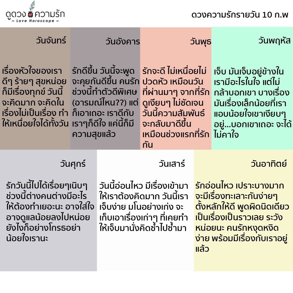 BBean_BomiPomi's tweet photo. ดวงคนโสด &amp; คนมีแฟน 10 ก.พ. #เพจดูดวงความรัก https://t.co/l9j6lu1UcC