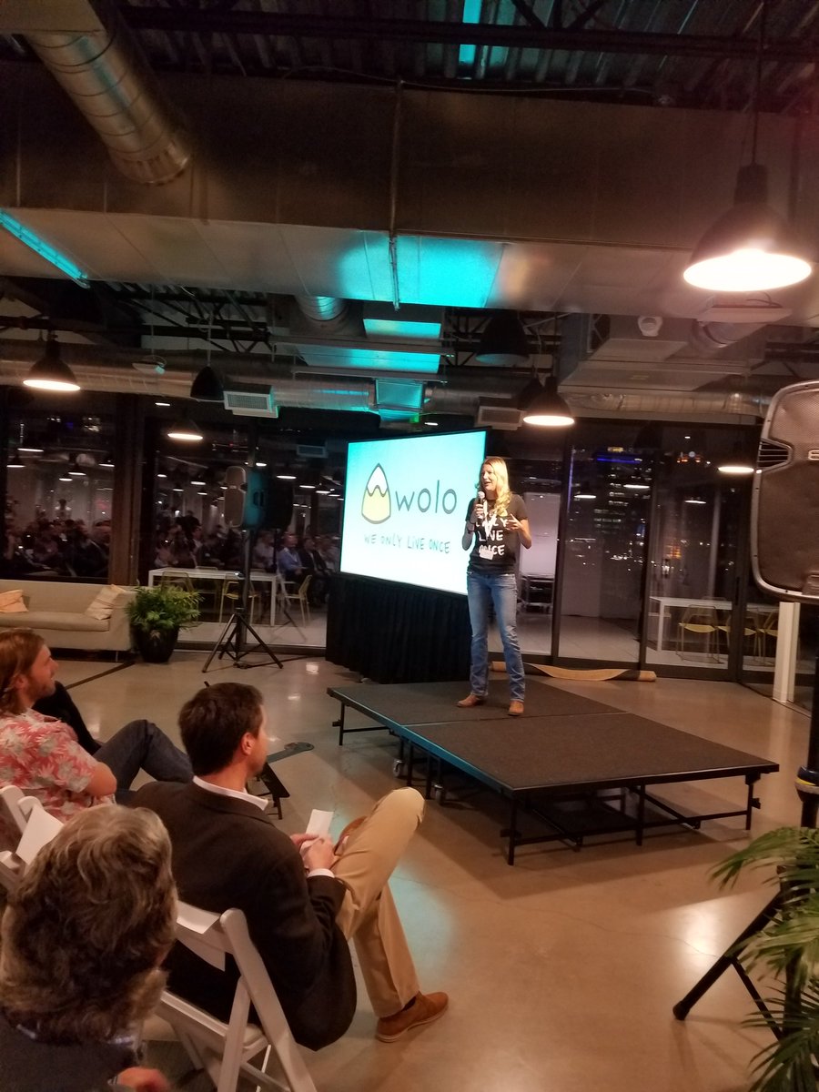 The incomparable <a href="/kristapaul/">Krista Macco</a> introducing <a href="/becausewolo/">We Only Live Once</a> at <a href="/Travelport/">Travelport</a> demoday