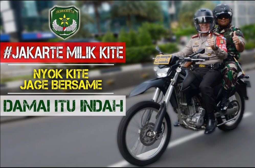 TMCPoldaMetro's tweet photo. #JakartaMilikKite @Puspen_TNI @tni_ad @kodamjaya03 https://t.co/obVkK4uE2C