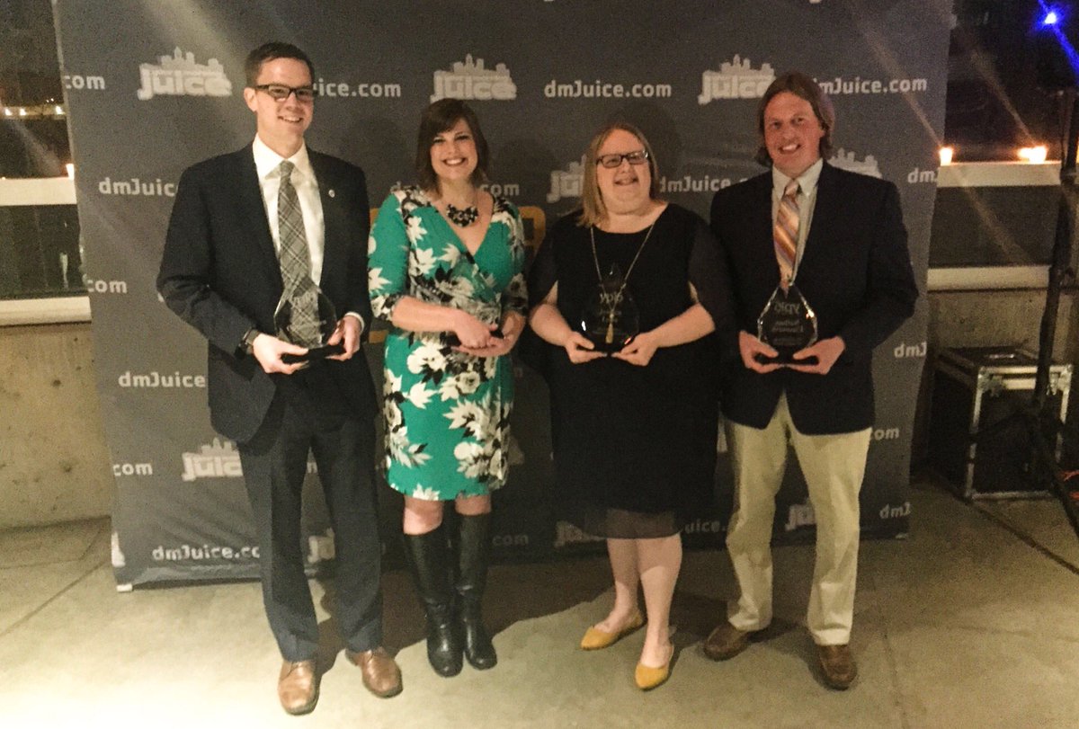 jaybyers's tweet photo. Big congrats to @dmJuice @ypcdsm #YP16 award winners! https://t.co/7EUovs7M6X #seizedesmoines https://t.co/ML3twrckJr