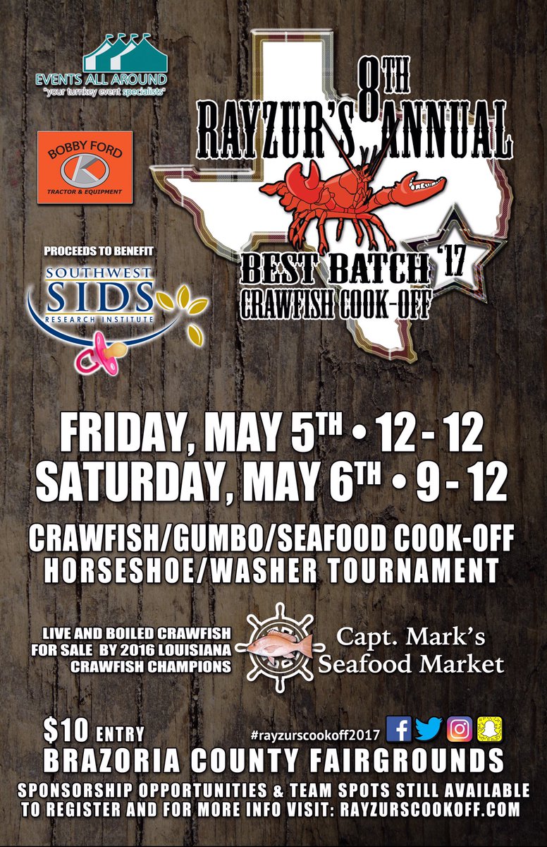 RayzursCookOff's tweet image. Only 85 days til the best party in Brazoria County. Benefiting The SIDS Foundation. See you there