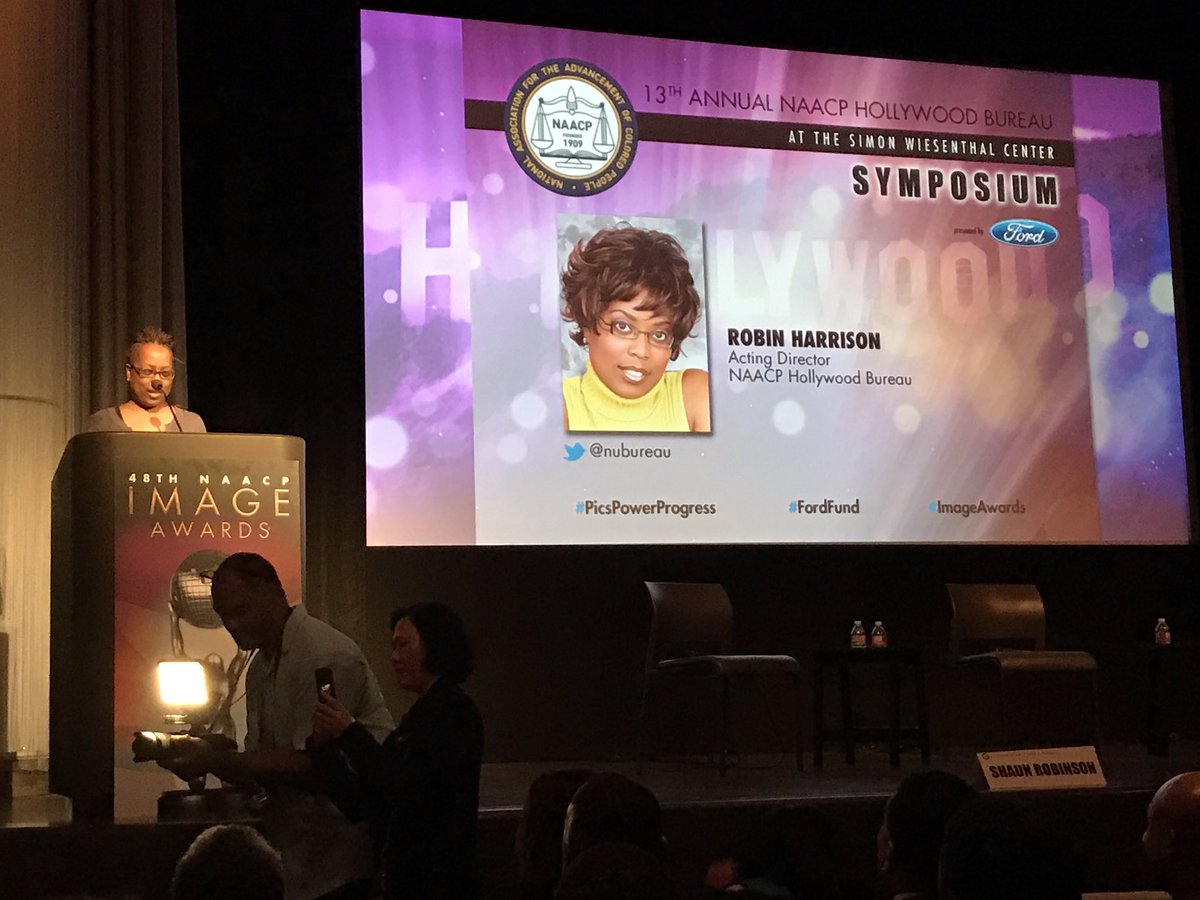 naacpimageaward's tweet photo. Introductory remarks from Robin Harrison to kick off the symposium. #ImageAwards #ATT #FordFund #PicsPowerProgress https://t.co/yhnOs7pndq