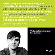 YTHorg's tweet photo. "Many in the community...cannot safely talk about their identity or #PrEP. #PrEPTECH is a great option for them." https://t.co/47A0WfpRuL https://t.co/qGehkhiBdb