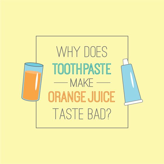 DrBalbir's tweet photo. TOOTHPASTE+ORANGE JUICE = bad idea The foaming agent in toothpaste block the sweet taste receptor on our tongue and highlight the bitter one https://t.co/lhQxqZMIUv