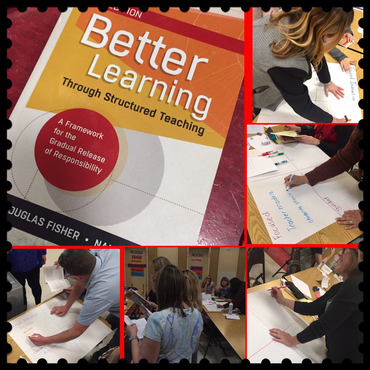 SJUSDCoaches's tweet photo. Baldy Mesa teachers #professionaldevelopment studying #GRRModel #GradualReleaseofResponsibility https://t.co/DxyaNuEDOt
