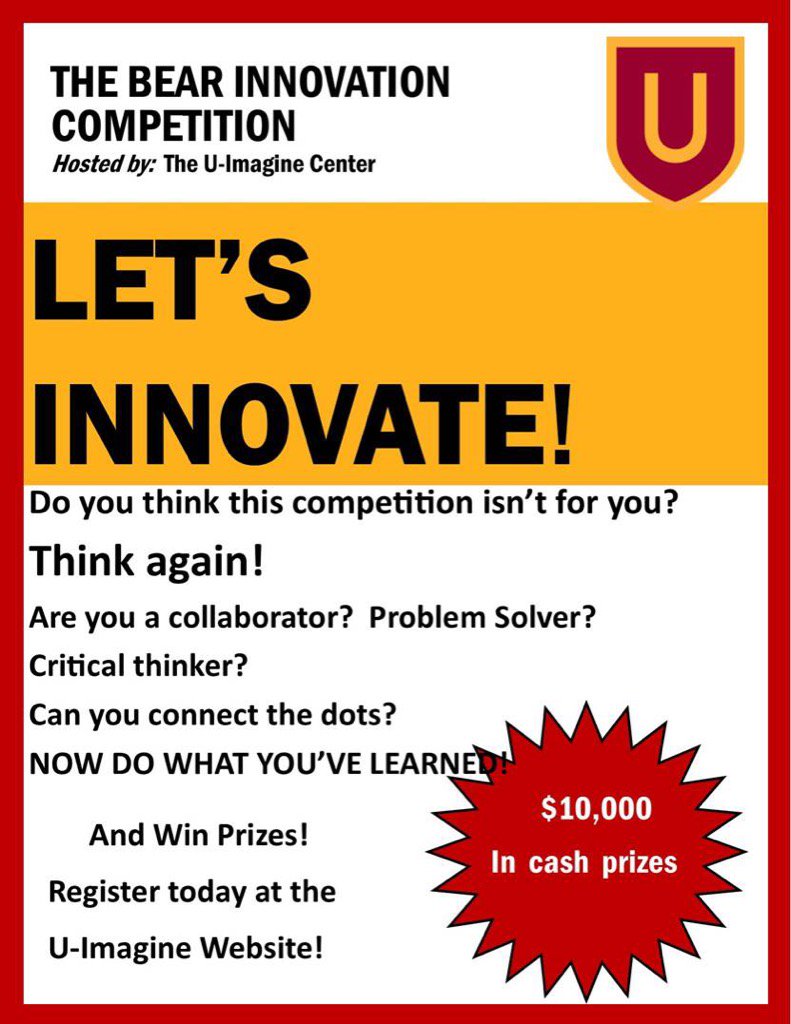 UImagineCenter's tweet photo. Fuel your passion! This competition is for you! Register today! #innovators #creators #thisisforyou #uimagine https://t.co/ZvXTTqrKUp