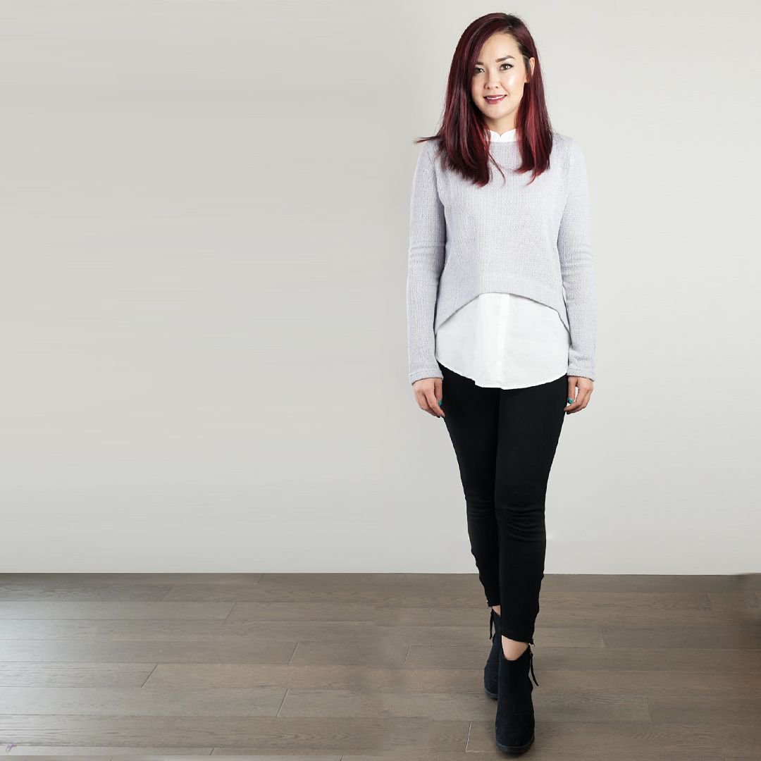 IdolCollective's tweet photo. We're all about the basics like a sweater/button-up combo. Shop our Easy Peasy sweater https://t.co/iv0npQhY7z 🛍  #shopsmall https://t.co/tvyGz8xD9E