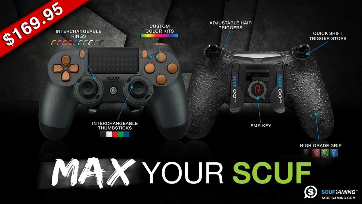 ScufGaming's tweet image. Add the SCUF of your dreams to your arsenal! Use code "MaxSCUF" at check out to secure the $169.95 set price! scuf.co