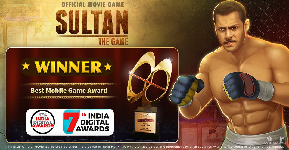 sultanthegame's tweet photo. Sultan-The Game continues to win Hearts!
@sultanthegame wins the Best Mobile Game @IAMAIForum 🏆
@yrf @SultanTheMovie @BeingSalmanKhan https://t.co/NHdJAwrPNM