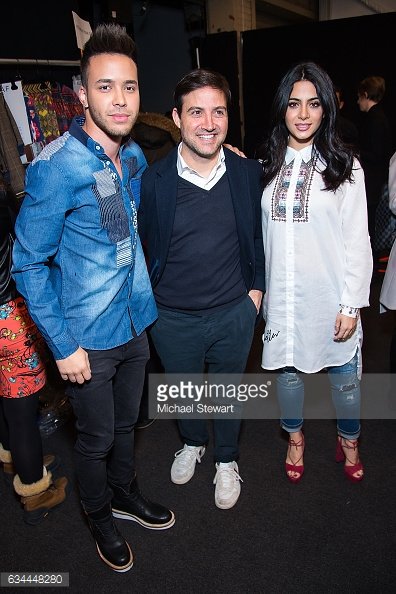 TMI_Uruguay's tweet photo. @EmeraudeToubia & @PrinceRoyce & #DanielPerez at the Desigual show during @nyfw...#NYCBound #NYFW #CasuallyChic #EmeRoyce #RelationshipGoals https://t.co/NkydCy13DE
