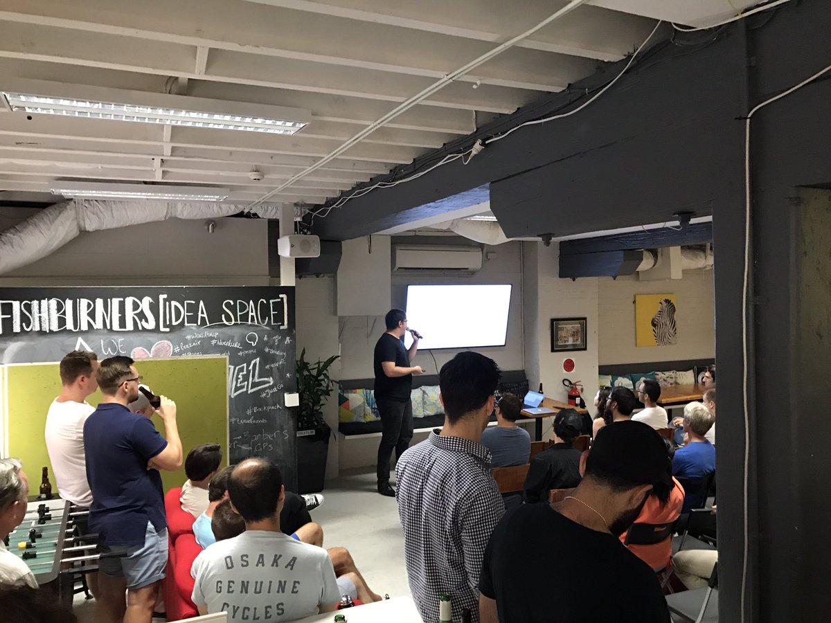 Fishburners's tweet image. Nick from @tiny_plus kicking off Friday night pitches! #CRM #ServiceProfessionals #ItsHot