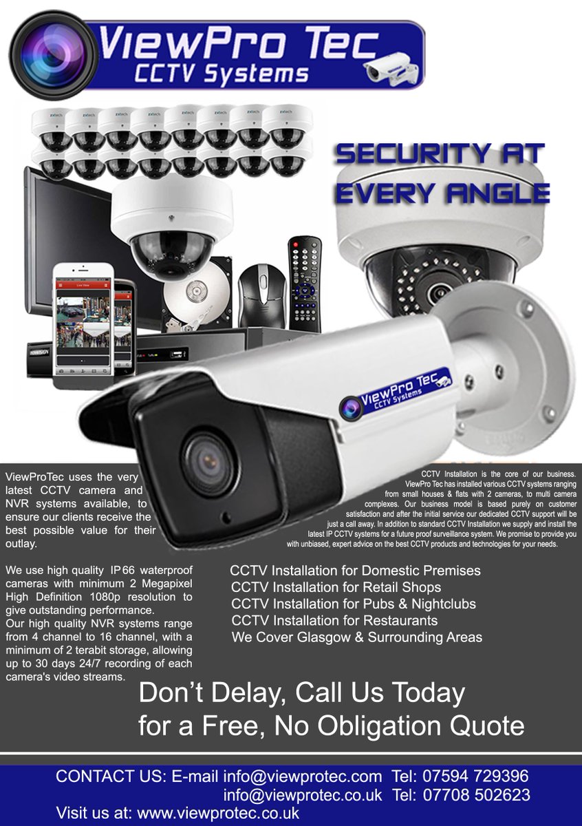 ViewProTec's tweet image. We offer a FREE site survey and a no obligation, FREE quote on all our CCTV security systems.We provide you with un-biased, expert advice.
