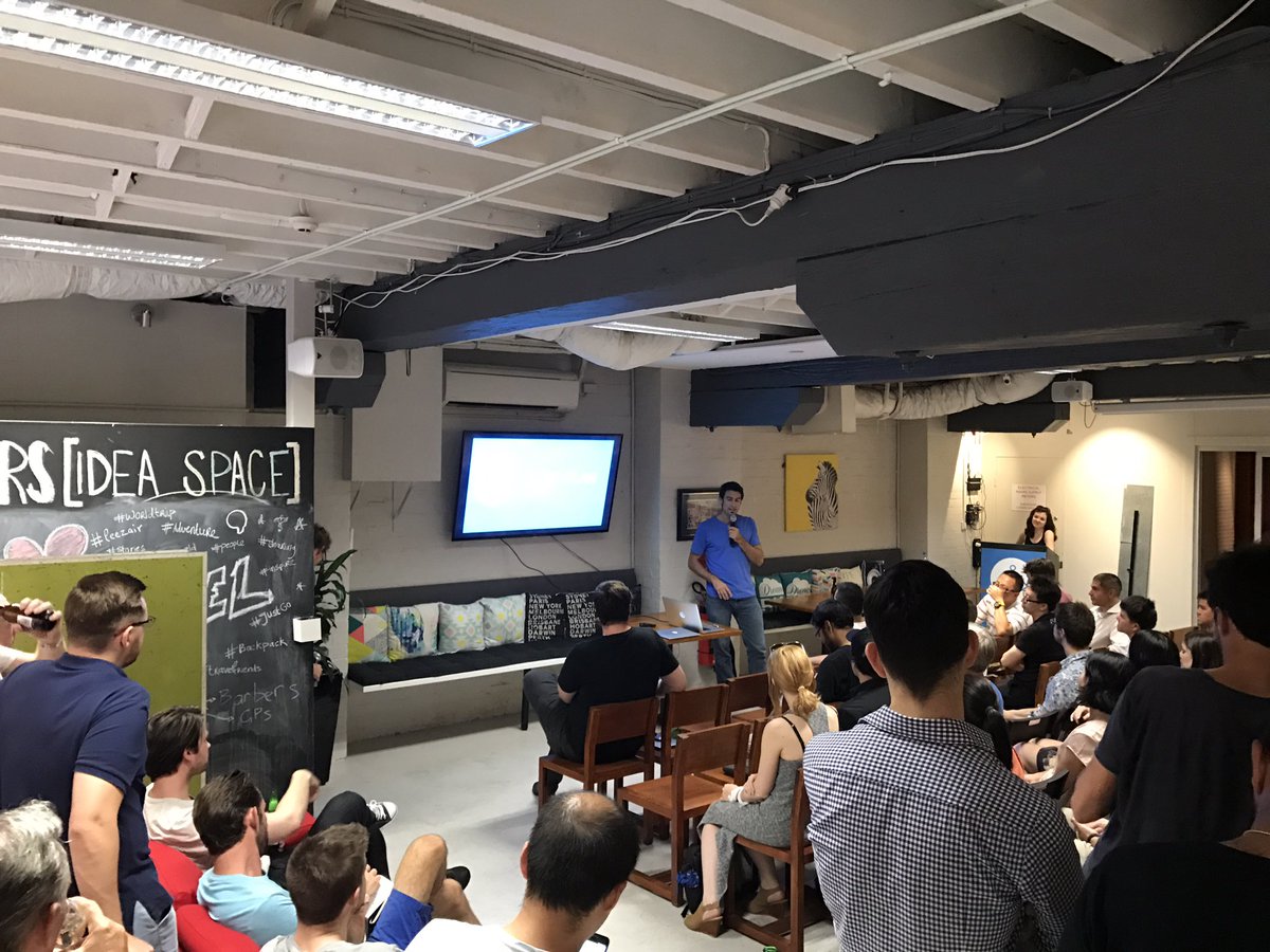 Fishburners's tweet photo. Awesome to hear @weekplan pitching at Fishburners #1MillionUsers #WhereStartupsStart https://t.co/6mlMFomtyA